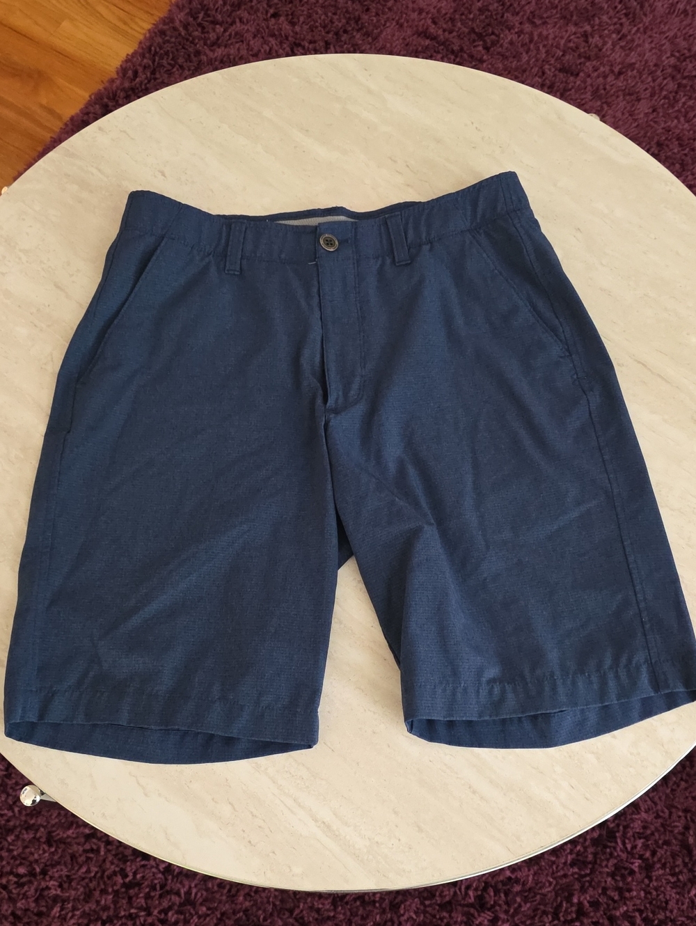 Men's Under Armour Flat Front Navy Shorts - Classic Everyday Style